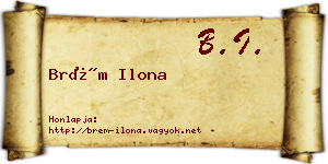 Brém Ilona névjegykártya